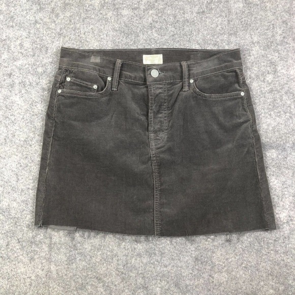 Mother Womens Easy A Skirt Gray Corduroy Size 26 Altered Into Mini Skirt* - Picture 1 of 13
